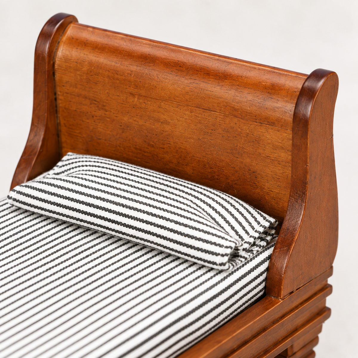 1:12 Chestnut Wooden Single Bed | KOBOONI