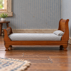 1:12 Chestnut Wooden Single Bed | KOBOONI