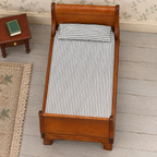 1:12 Chestnut Wooden Single Bed | KOBOONI