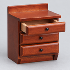1:12 Wooden Three-Drawer Nightstand
