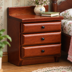 1:12 Wooden Three-Drawer Nightstand