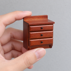 1:12 Wooden Three-Drawer Nightstand