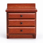 1:12 Wooden Three-Drawer Nightstand