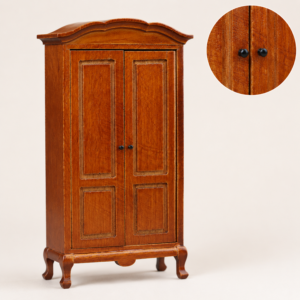 1:12 Brown Wooden Wardrobe | KOBOONI · image 3