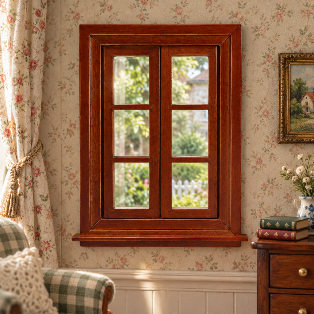 1:12 Chestnut Double Casement Window | KOBOONI · image 2
