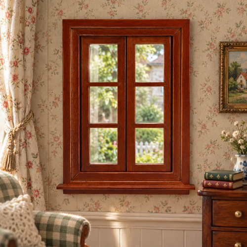 1:12 Chestnut Double Casement Window | KOBOONI · image 2