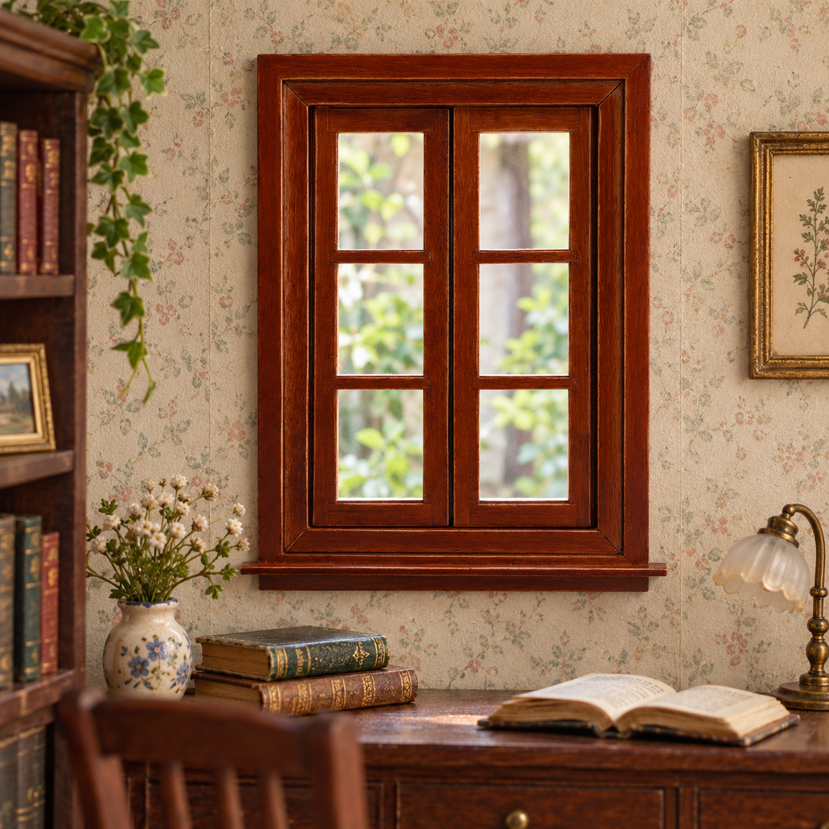 1:12 Chestnut Double Casement Window | KOBOONI · image 3