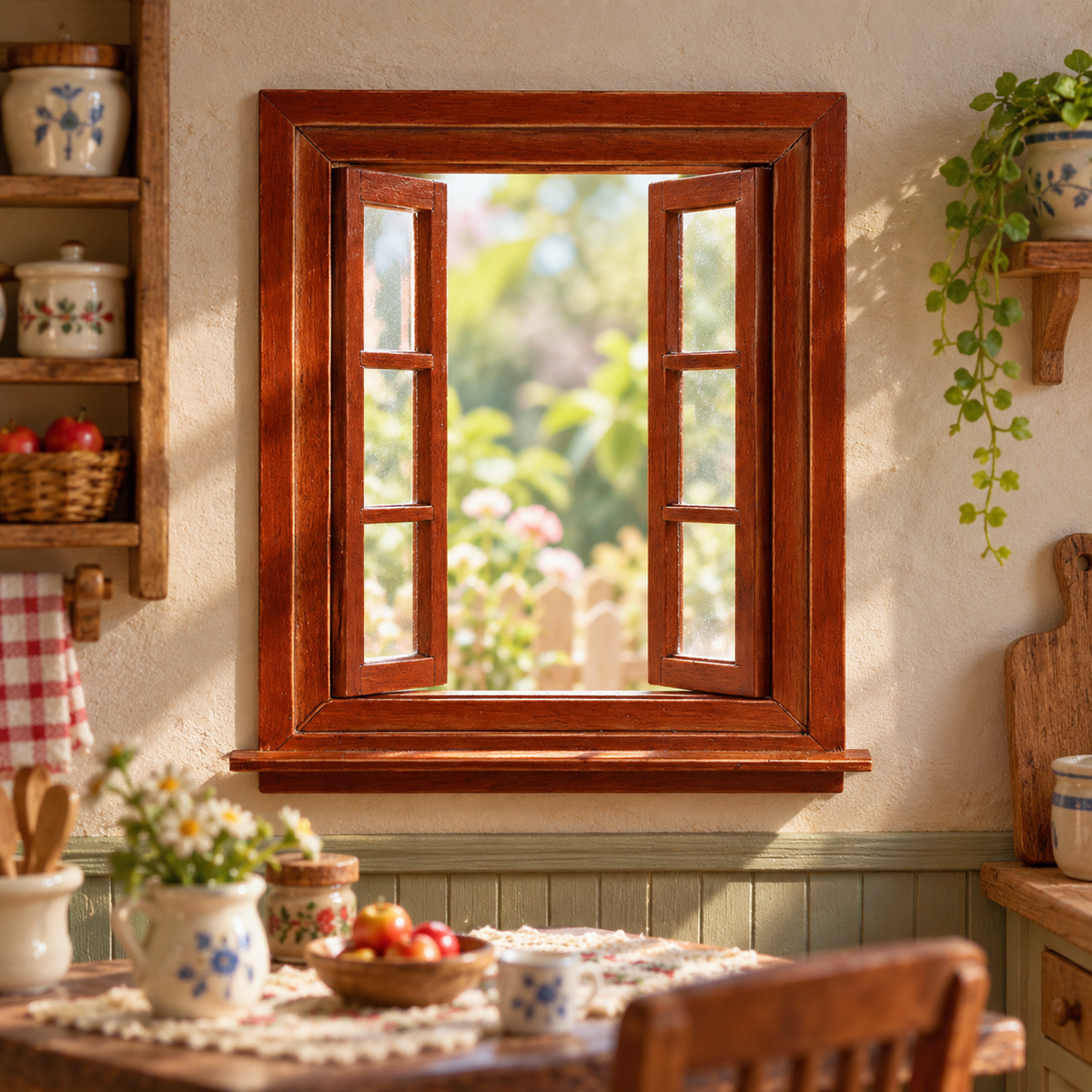 1:12 Chestnut Double Casement Window | KOBOONI · image 4